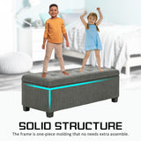 NNEDSZ Storage Ottoman Stool 102cm Fabric DARK GREY