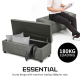 NNEDSZ Storage Ottoman Stool 102cm Fabric DARK GREY