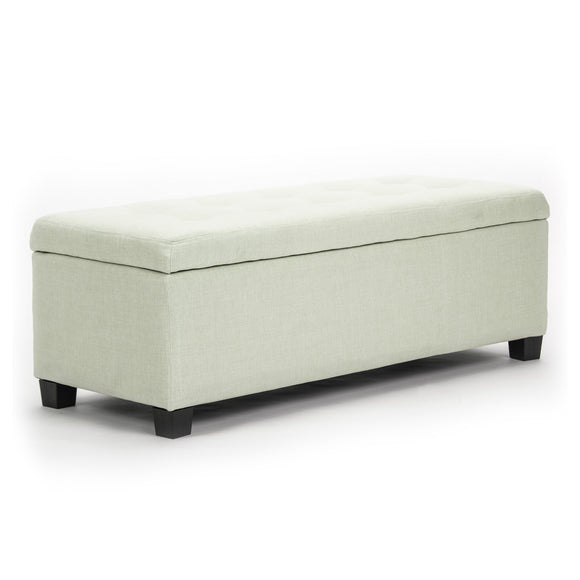 NNEDSZ Storage Ottoman Stool 102cm Fabric LIGHT GREEN