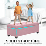 NNEDSZ Storage Ottoman Stool 102cm Fabric PINK