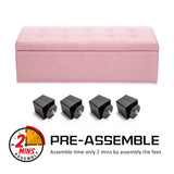 NNEDSZ Storage Ottoman Stool 102cm Fabric PINK