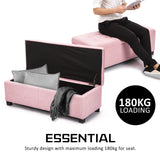 NNEDSZ Storage Ottoman Stool 102cm Fabric PINK