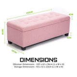 NNEDSZ Storage Ottoman Stool 102cm Fabric PINK