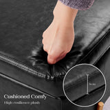 NNEDSZ Storage Ottoman Stool Bench Seat 97cm PU Leather BLACK