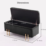 NNEDSZ Storage Ottoman Stool Bench Seat 97cm PU Leather BLACK