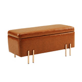 NNEDSZ Storage Ottoman Stool Bench Seat 97cm PU Leather BROWN