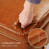 NNEDSZ Storage Ottoman Stool Bench Seat 97cm PU Leather BROWN
