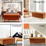 NNEDSZ Storage Ottoman Stool Bench Seat 97cm PU Leather BROWN