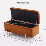 NNEDSZ Storage Ottoman Stool Bench Seat 97cm PU Leather BROWN