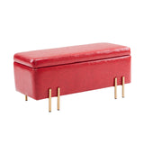 NNEDSZ Storage Ottoman Stool Bench Seat 97cm PU Leather RED