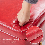 NNEDSZ Storage Ottoman Stool Bench Seat 97cm PU Leather RED
