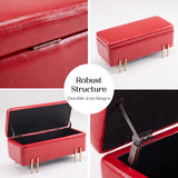 NNEDSZ Storage Ottoman Stool Bench Seat 97cm PU Leather RED