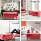 NNEDSZ Storage Ottoman Stool Bench Seat 97cm PU Leather RED