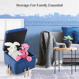 NNEDSZ Storage Ottoman Foot Stool Cube Tuffet Seat 45cm PU Leather BLUE