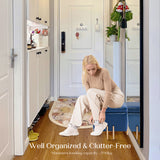 NNEDSZ Storage Ottoman Foot Stool Cube Tuffet Seat 45cm PU Leather BLUE