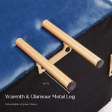 NNEDSZ Storage Ottoman Foot Stool Cube Tuffet Seat 45cm PU Leather BLUE