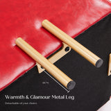 NNEDSZ Storage Ottoman Foot Stool Cube Tuffet Seat 45cm PU Leather RED