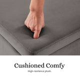 NNEDSZ Storage Ottoman Stool Bench Seat 110cm Velvet GREY