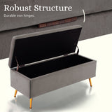 NNEDSZ Storage Ottoman Stool Bench Seat 110cm Velvet GREY