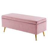 NNEDSZ Storage Ottoman Stool Bench Seat 110cm Velvet PINK