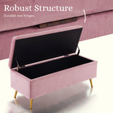 NNEDSZ Storage Ottoman Stool Bench Seat 110cm Velvet PINK