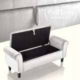 NNEDSZ Storage Ottoman Stool Arm Bench Seat 132cm Velvet BEIGE