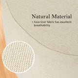 NNEDSZ 2X Fabric Ottoman Round Wooden Leg Foot Stool - BEIGE