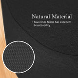 NNEDSZ 2X Fabric Ottoman Round Wooden Leg Foot Stool - BLACK