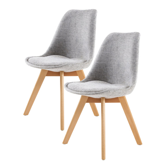 NNEDSZ 2X Retro Dining Cafe Chair Padded Seat GREY