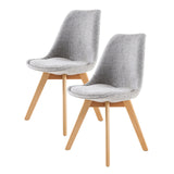 NNEDSZ 2X Retro Dining Cafe Chair Padded Seat GREY