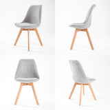 NNEDSZ 2X Retro Dining Cafe Chair Padded Seat GREY