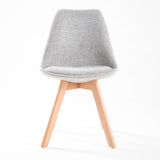 NNEDSZ 2X Retro Dining Cafe Chair Padded Seat GREY