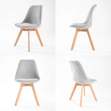 NNEDSZ 4X Retro Dining Cafe Chair Padded Seat GREY
