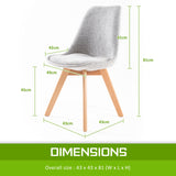 NNEDSZ 4X Retro Dining Cafe Chair Padded Seat GREY