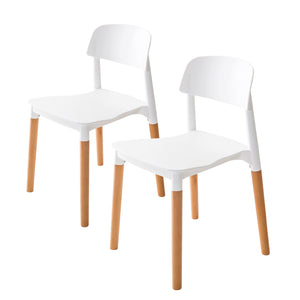 NNEDSZ 2X Retro Belloch Stackable Dining Cafe Chair WHITE
