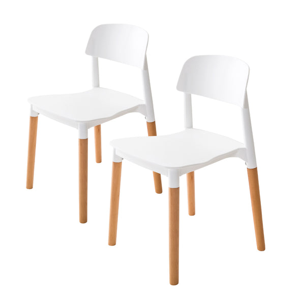 NNEDSZ 2X Retro Belloch Stackable Dining Cafe Chair WHITE