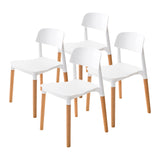 NNEDSZ 4X Retro Belloch Stackable Dining Cafe Chair WHITE