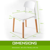 NNEDSZ 4X Retro Belloch Stackable Dining Cafe Chair WHITE