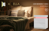 NNEDSZ 2X Bedside Table 2 Drawers RGB LED Bedroom Cabinet Nightstand Gloss WHITE
