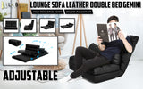 NNEDSZ Lounge Couch Sofa Bed Double Seat Leather GEMINI BLACK