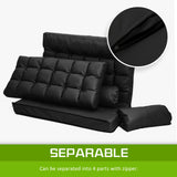 NNEDSZ Lounge Couch Sofa Bed Double Seat Leather GEMINI BLACK
