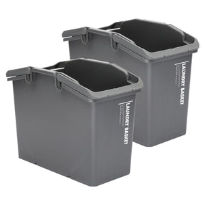 NNEDSZ 2 Set Stackable Multipurpose Laundry Basket Dark Grey