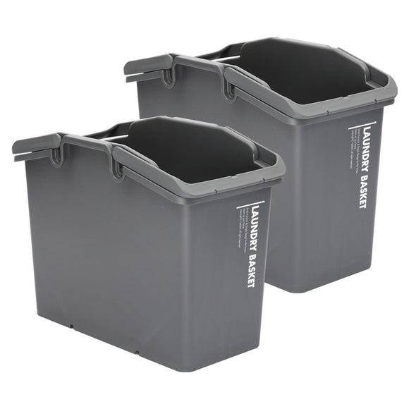 NNEDSZ 2 Set Stackable Multipurpose Laundry Basket Dark Grey