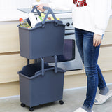 NNEDSZ 2 Set Stackable Multipurpose Laundry Basket Dark Grey
