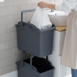 NNEDSZ 2 Set Stackable Multipurpose Laundry Basket Dark Grey