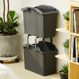 NNEDSZ 2 Set Stackable Multipurpose Laundry Basket Dark Grey