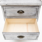 NNEDSZ 2X Bedside Table 3 Drawer Vintage Side Table Storage Cabinet Bedroom CLARA GREY
