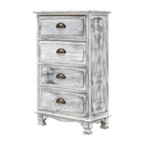 NNEDSZ Bedside Table 4 Drawer Vintage Side Table Storage Cabinet Bedroom ADELINE GREY