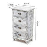 NNEDSZ Bedside Table 4 Drawer Vintage Side Table Storage Cabinet Bedroom ADELINE GREY