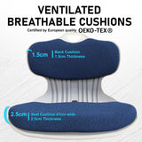 NNEDSZ Slender Chair Posture Correction Seat Floor Lounge Padded Stackable BLUE